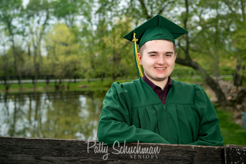 graduation photos, cap and gown photo, outdoor senior boy