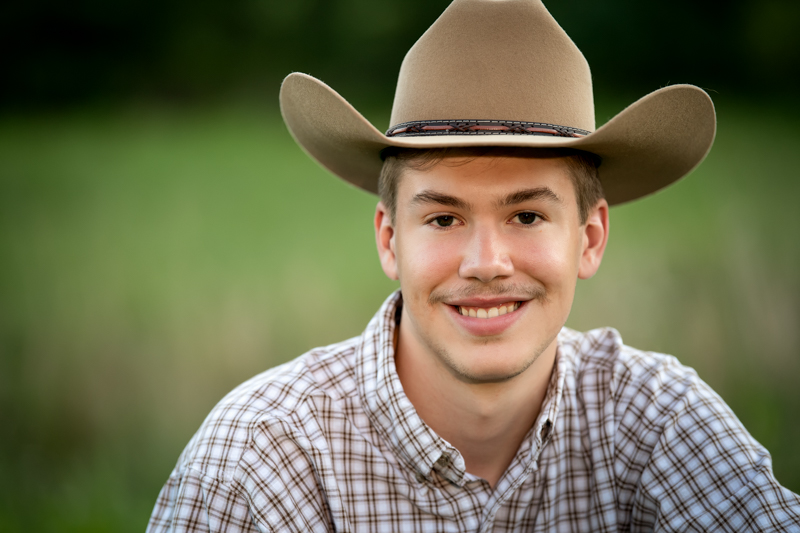 senior boy cowboy hat