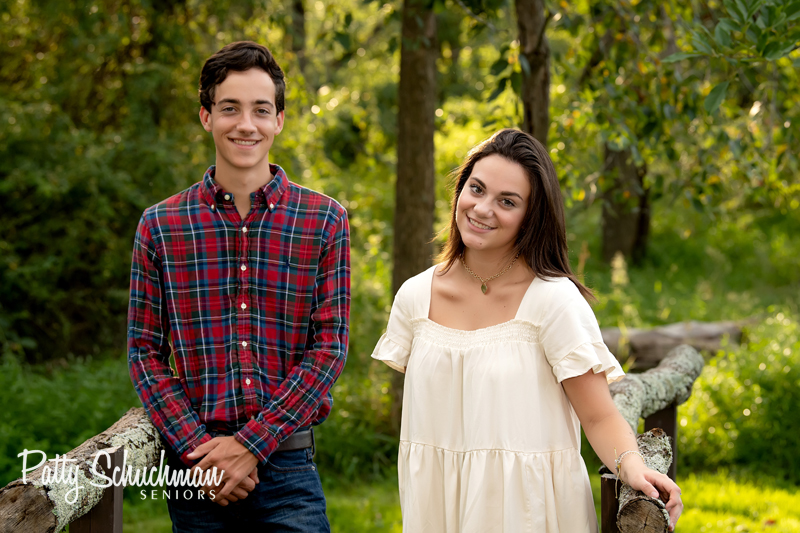twins shared senior session in the portrait park